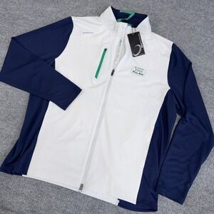 Zero Restriction Tour Golf Jacket Men 2XL Full Zip White Navy Blue Full Zip Z710